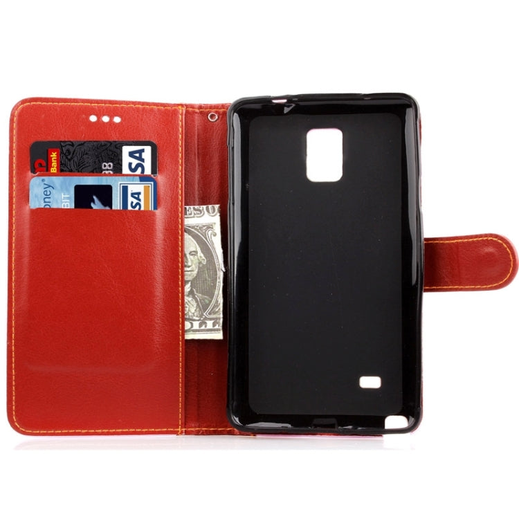 Lace Texture Contrast Color Leather Case with Holder & Card Slots & Wallet & Lanyard for Galaxy Note 4 / N910
