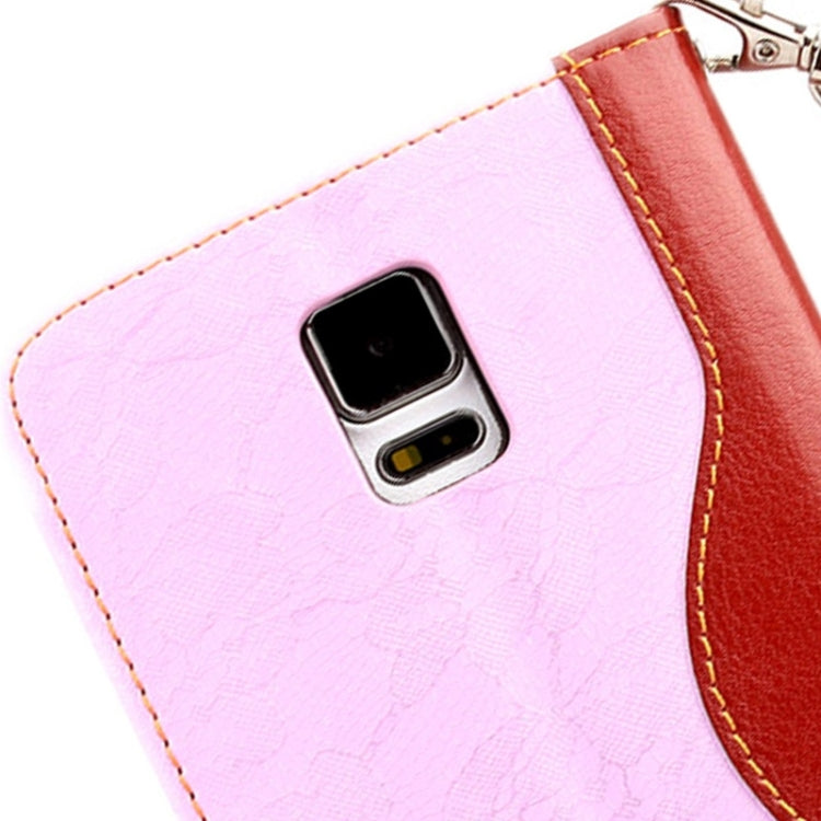 Lace Texture Contrast Color Leather Case with Holder & Card Slots & Wallet & Lanyard for Galaxy Note 4 / N910