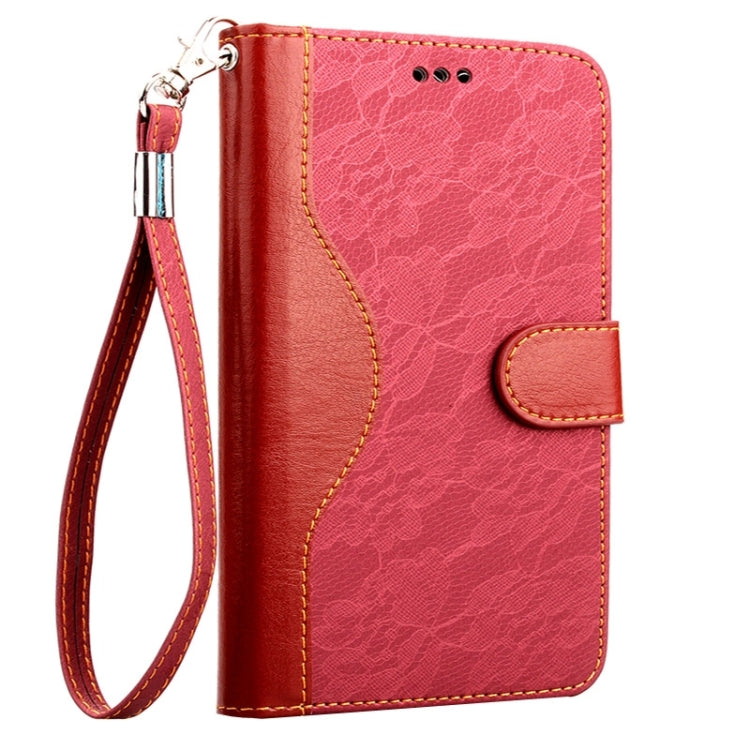 Lace Texture Contrast Color Leather Case with Holder & Card Slots & Wallet & Lanyard for Galaxy Note 4 / N910