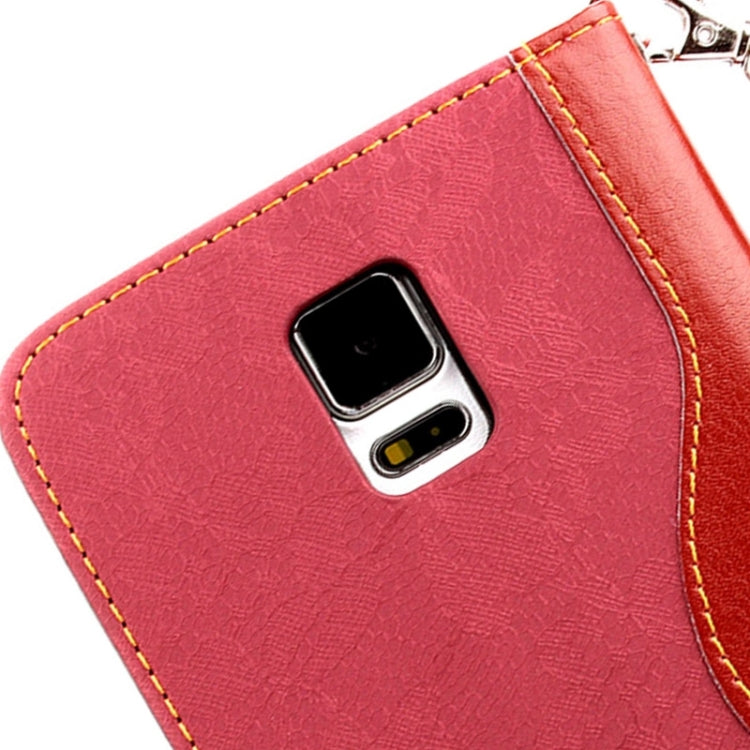 Lace Texture Contrast Color Leather Case with Holder & Card Slots & Wallet & Lanyard for Galaxy Note 4 / N910