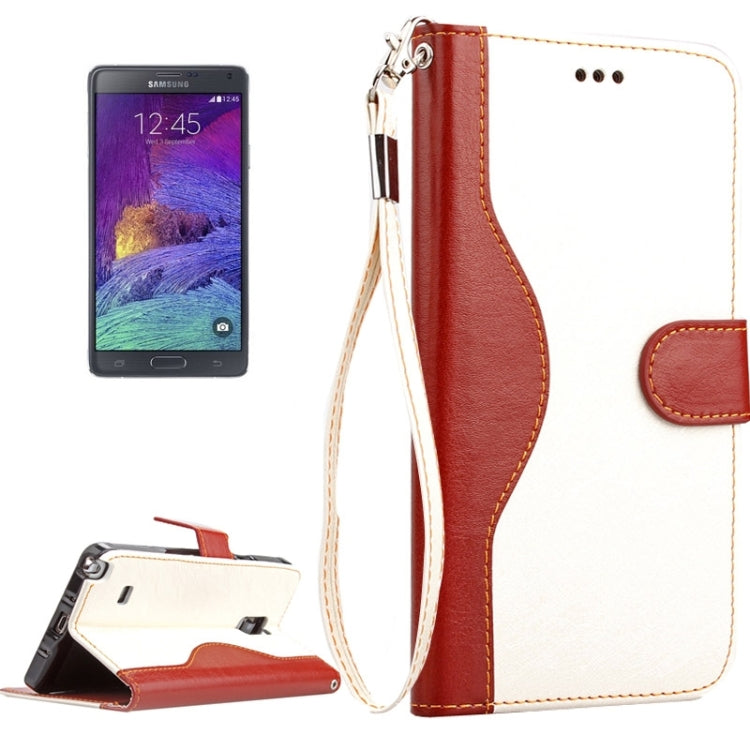 Lace Texture Contrast Color Leather Case with Holder & Card Slots & Wallet & Lanyard for Galaxy Note 4 / N910