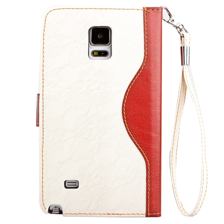 Lace Texture Contrast Color Leather Case with Holder & Card Slots & Wallet & Lanyard for Galaxy Note 4 / N910