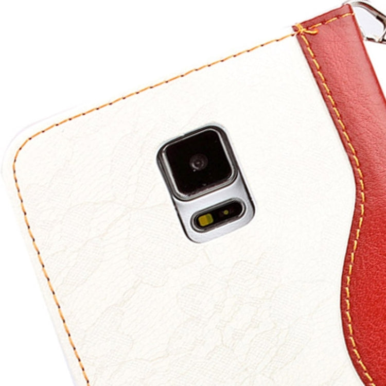 Lace Texture Contrast Color Leather Case with Holder & Card Slots & Wallet & Lanyard for Galaxy Note 4 / N910