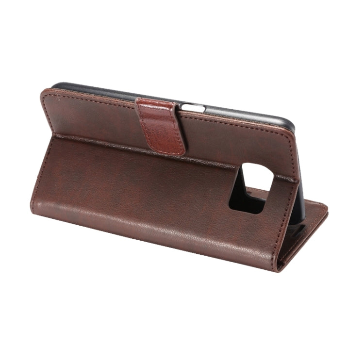 For Galaxy S6 Crazy Horse Texture Horizontal Flip Magnetic Buckle Leather Case with Card Slots & Wallet & Holder