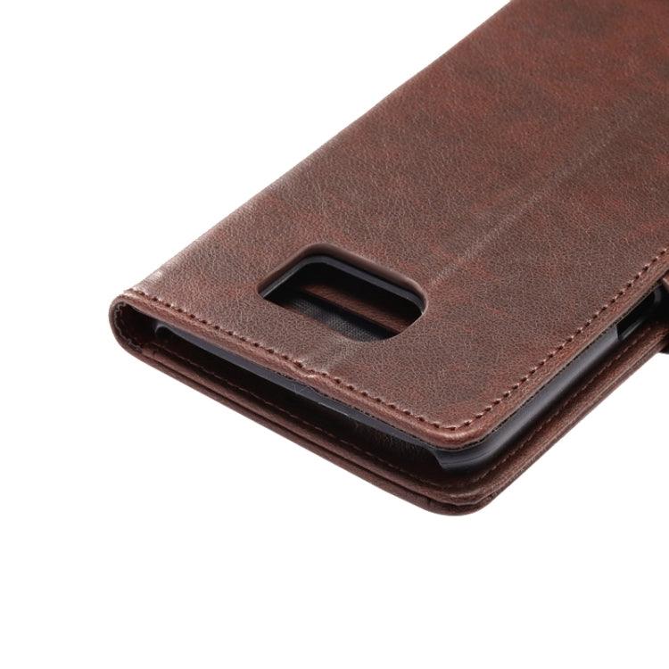For Galaxy S6 Crazy Horse Texture Horizontal Flip Magnetic Buckle Leather Case with Card Slots & Wallet & Holder