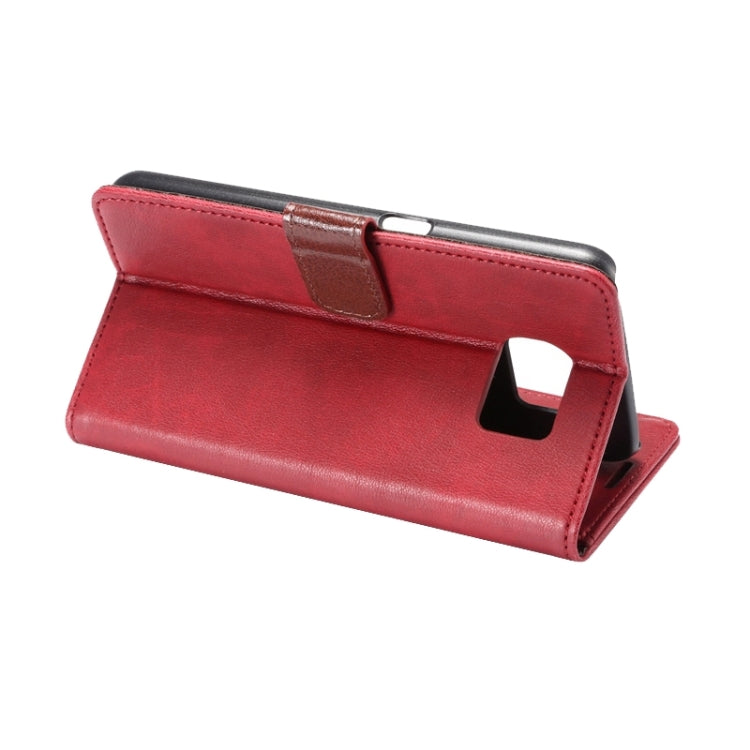 For Galaxy S6 Crazy Horse Texture Horizontal Flip Magnetic Buckle Leather Case with Card Slots & Wallet & Holder