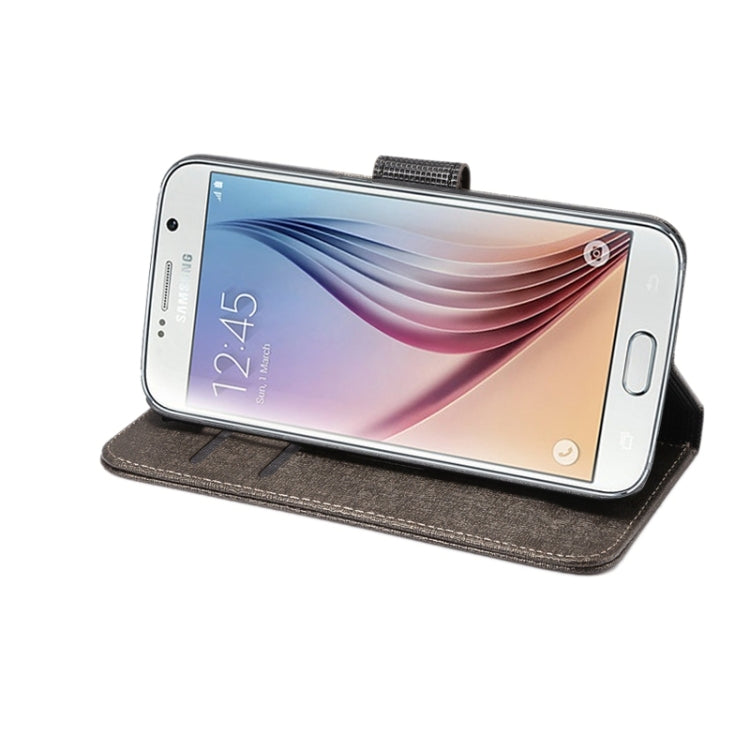 For Galaxy S6 Oracle Texture Horizontal Flip Magnetic Buckle Leather Case with Card Slots & Wallet & Holder