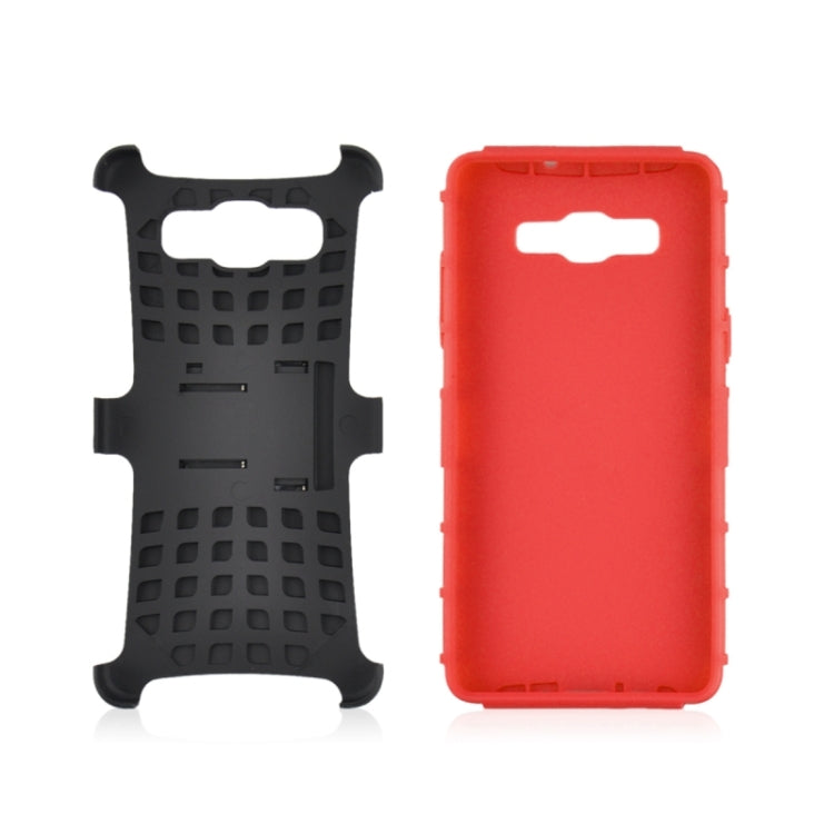 2 in 1 Tire Texture Protective Case with Holder For Galaxy A5