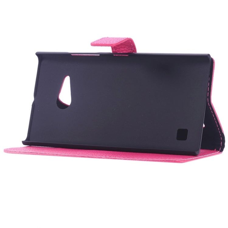 Litchi Texture Horizontal Flip Magnetic Buckle Leather Case with Card Slots & Wallet & Holder for Nokia Lumia 735