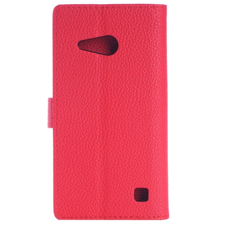 Litchi Texture Horizontal Flip Magnetic Buckle Leather Case with Card Slots & Wallet & Holder for Nokia Lumia 735