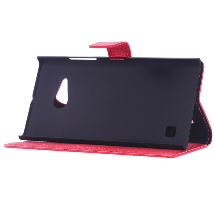 Litchi Texture Horizontal Flip Magnetic Buckle Leather Case with Card Slots & Wallet & Holder for Nokia Lumia 735