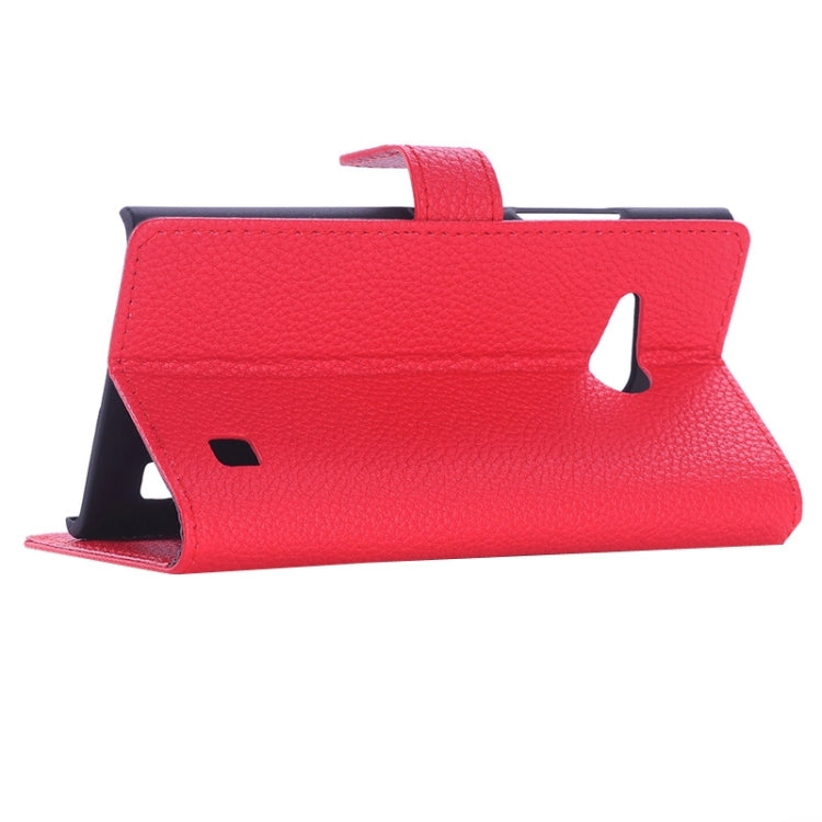 Litchi Texture Horizontal Flip Magnetic Buckle Leather Case with Card Slots & Wallet & Holder for Nokia Lumia 735