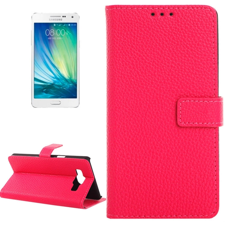 Litchi Texture Horizontal Flip Magnetic Buckle Leather Case with Card Slots & Wallet & Holder for Galaxy A5