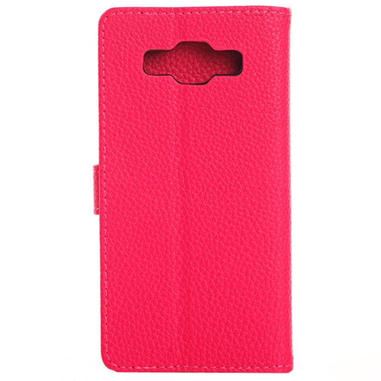 Litchi Texture Horizontal Flip Magnetic Buckle Leather Case with Card Slots & Wallet & Holder for Galaxy A5