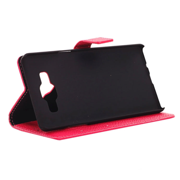 Litchi Texture Horizontal Flip Magnetic Buckle Leather Case with Card Slots & Wallet & Holder for Galaxy A5