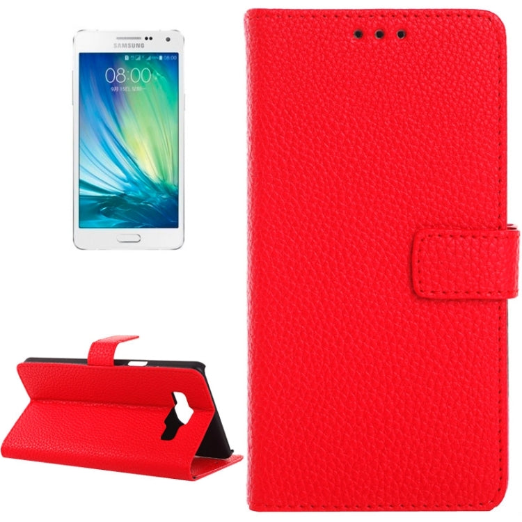 Litchi Texture Horizontal Flip Magnetic Buckle Leather Case with Card Slots & Wallet & Holder for Galaxy A5