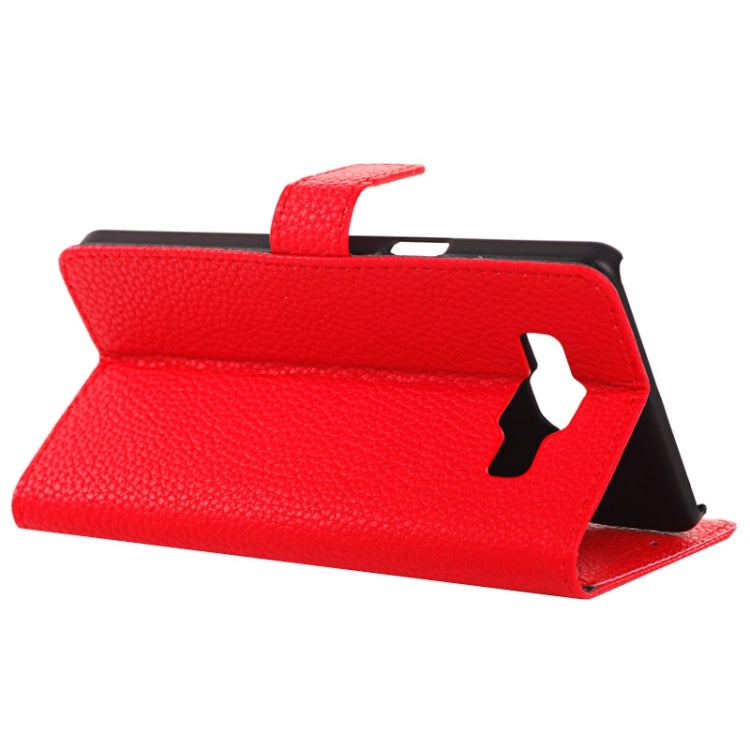 Litchi Texture Horizontal Flip Magnetic Buckle Leather Case with Card Slots & Wallet & Holder for Galaxy A5