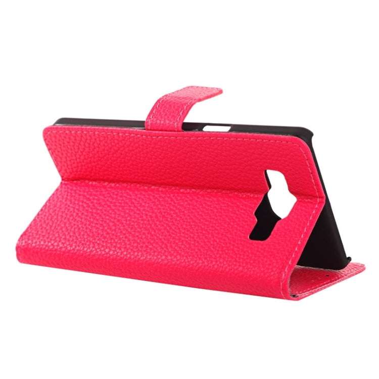 Litchi Texture Horizontal Flip Magnetic Buckle Leather Case with Card Slots & Wallet & Holder for Galaxy A3