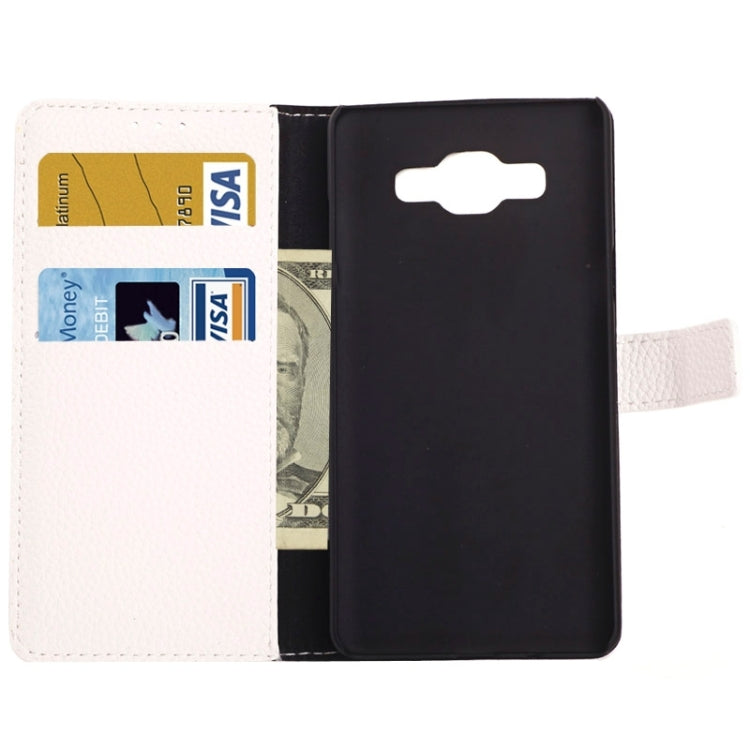Litchi Texture Horizontal Flip Magnetic Buckle Leather Case with Card Slots & Wallet & Holder for Galaxy A3