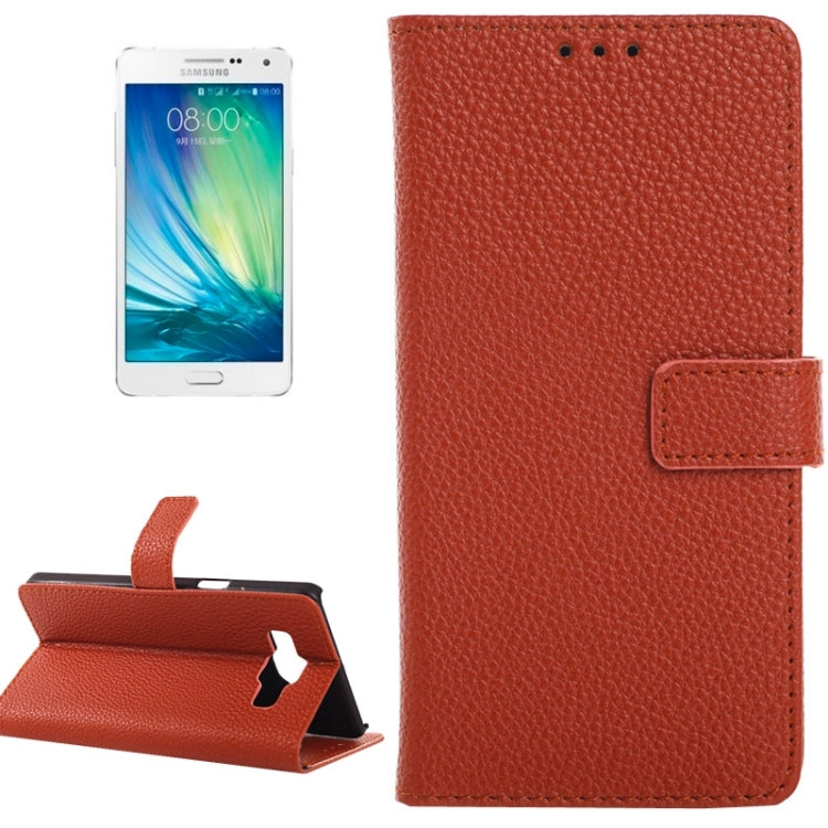 Litchi Texture Horizontal Flip Magnetic Buckle Leather Case with Card Slots & Wallet & Holder for Galaxy A3