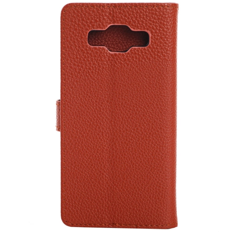 Litchi Texture Horizontal Flip Magnetic Buckle Leather Case with Card Slots & Wallet & Holder for Galaxy A3