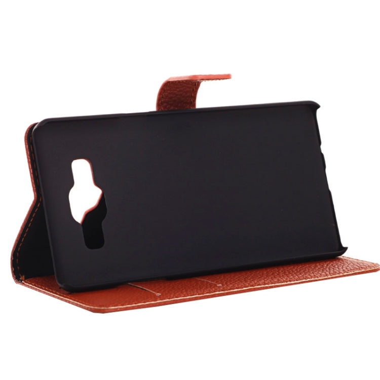 Litchi Texture Horizontal Flip Magnetic Buckle Leather Case with Card Slots & Wallet & Holder for Galaxy A3