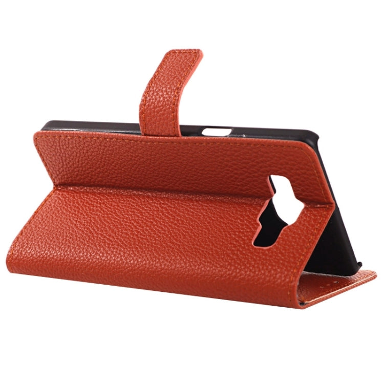 Litchi Texture Horizontal Flip Magnetic Buckle Leather Case with Card Slots & Wallet & Holder for Galaxy A3