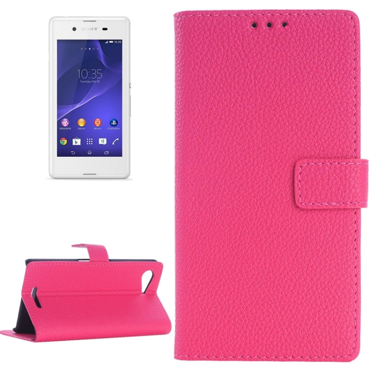 Litchi Texture Horizontal Flip Magnetic Buckle Leather Case with Card Slots & Wallet & Holder for Sony Xperia E3