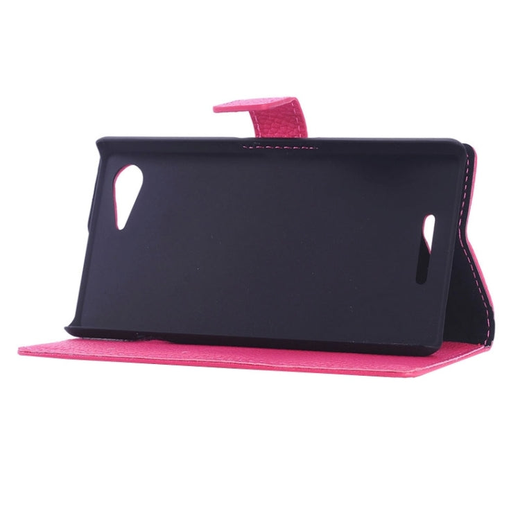 Litchi Texture Horizontal Flip Magnetic Buckle Leather Case with Card Slots & Wallet & Holder for Sony Xperia E3