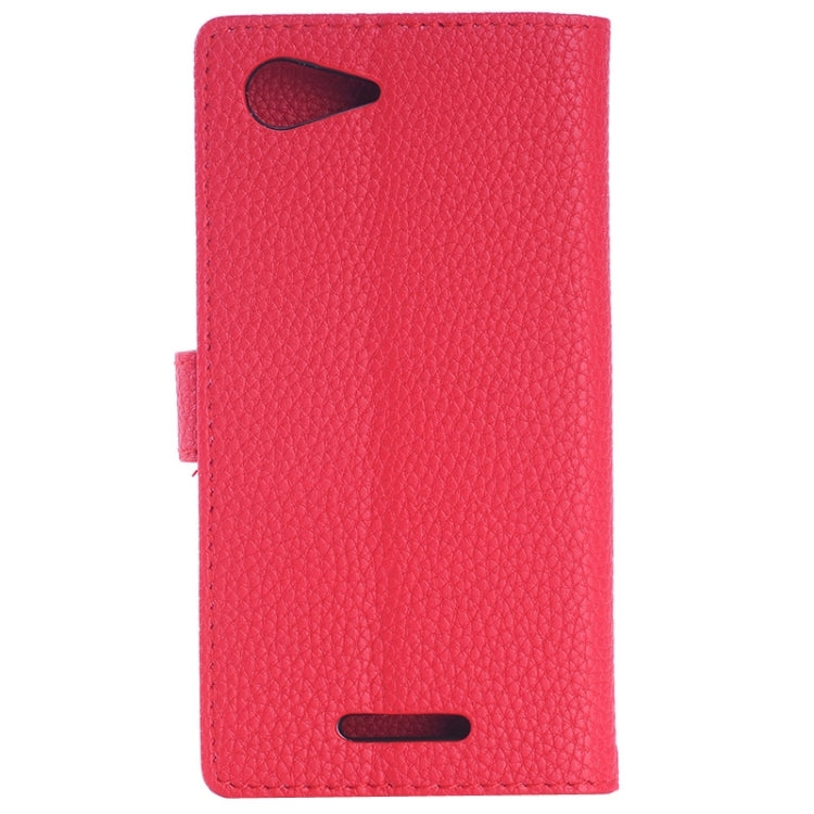 Litchi Texture Horizontal Flip Magnetic Buckle Leather Case with Card Slots & Wallet & Holder for Sony Xperia E3