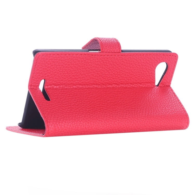 Litchi Texture Horizontal Flip Magnetic Buckle Leather Case with Card Slots & Wallet & Holder for Sony Xperia E3