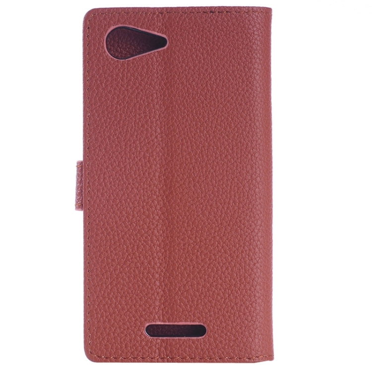 Litchi Texture Horizontal Flip Magnetic Buckle Leather Case with Card Slots & Wallet & Holder for Sony Xperia E3