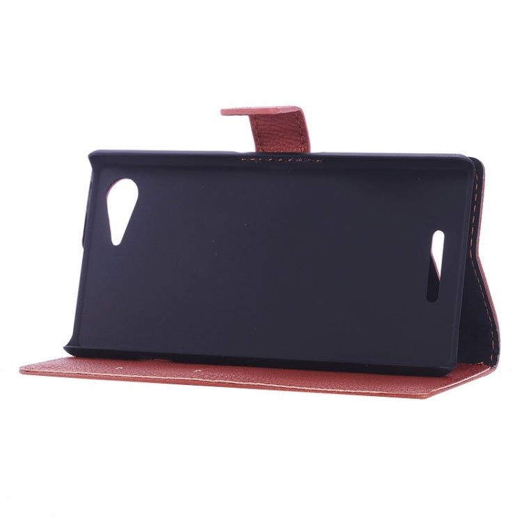 Litchi Texture Horizontal Flip Magnetic Buckle Leather Case with Card Slots & Wallet & Holder for Sony Xperia E3