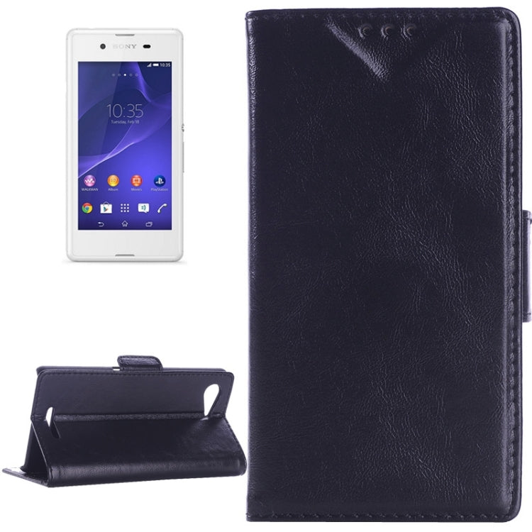 Oil Skin Texture Horizontal Flip Leather Case with Card Slots & Wallet & Holder for Sony Xperia E3