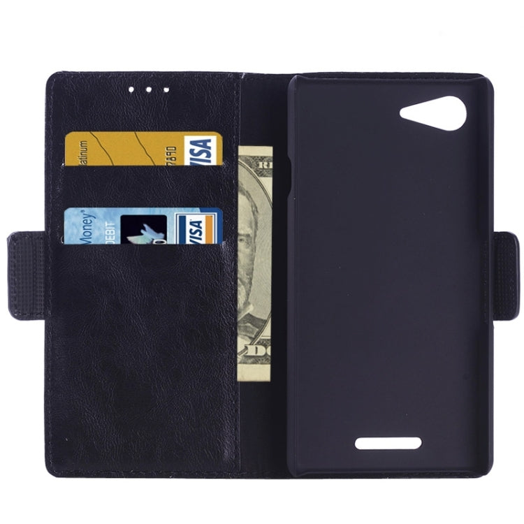 Oil Skin Texture Horizontal Flip Leather Case with Card Slots & Wallet & Holder for Sony Xperia E3