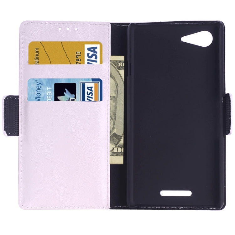 Oil Skin Texture Horizontal Flip Leather Case with Card Slots & Wallet & Holder for Sony Xperia E3