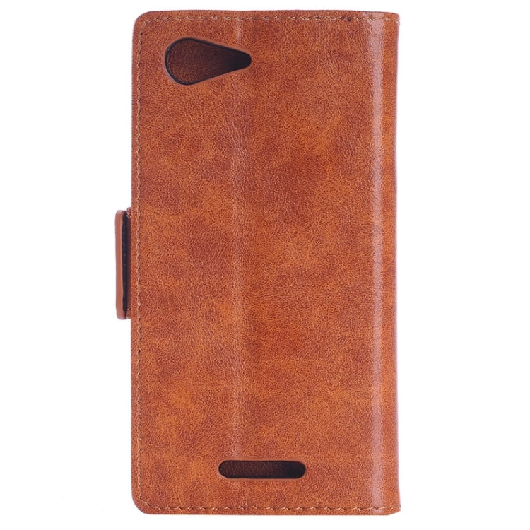 Oil Skin Texture Horizontal Flip Leather Case with Card Slots & Wallet & Holder for Sony Xperia E3