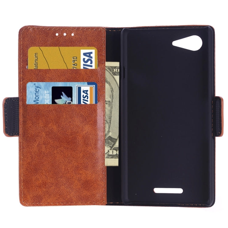 Oil Skin Texture Horizontal Flip Leather Case with Card Slots & Wallet & Holder for Sony Xperia E3
