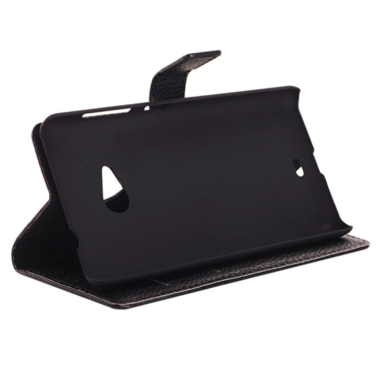 Litchi Texture Horizontal Flip Magnetic Buckle Leather Case with Card Slots & Wallet & Holder for Microsoft Lumia 535