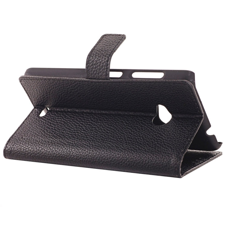 Litchi Texture Horizontal Flip Magnetic Buckle Leather Case with Card Slots & Wallet & Holder for Microsoft Lumia 535