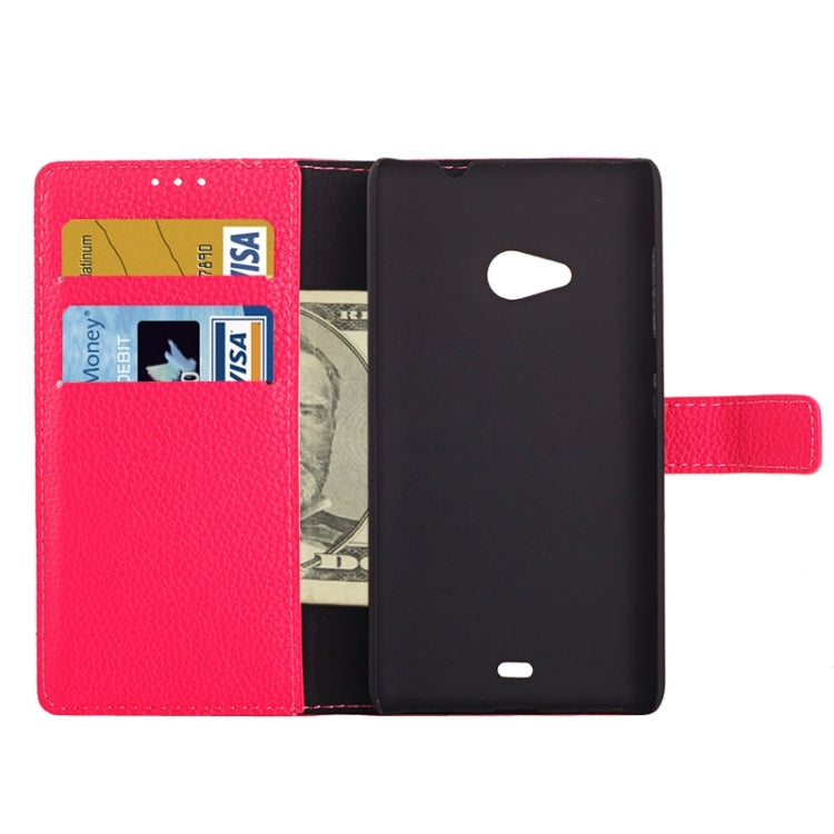 Litchi Texture Horizontal Flip Magnetic Buckle Leather Case with Card Slots & Wallet & Holder for Microsoft Lumia 535