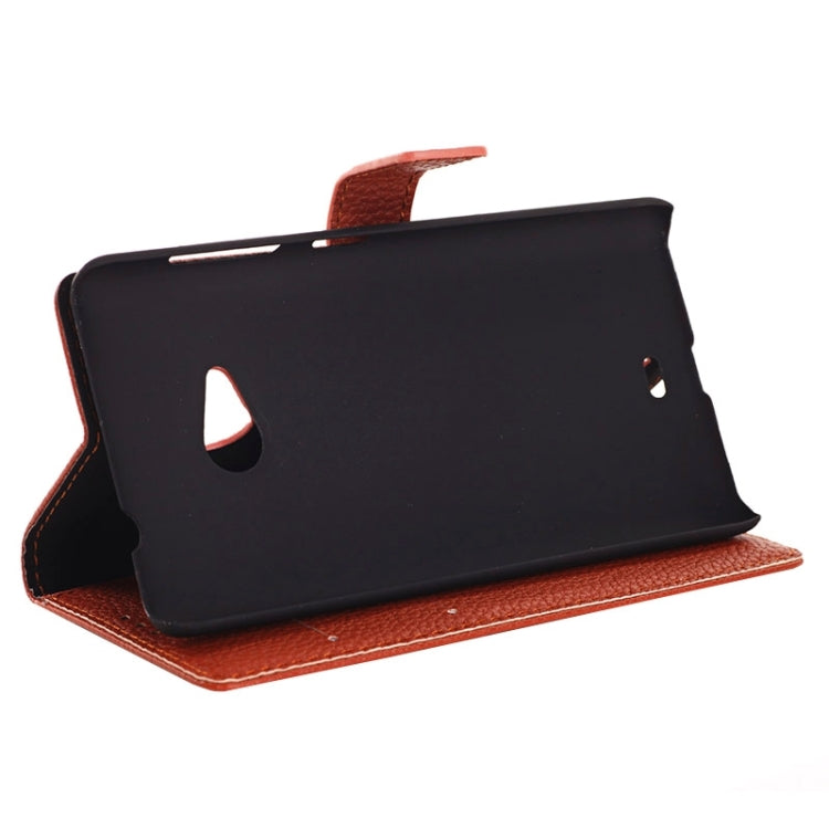 Litchi Texture Horizontal Flip Magnetic Buckle Leather Case with Card Slots & Wallet & Holder for Microsoft Lumia 535