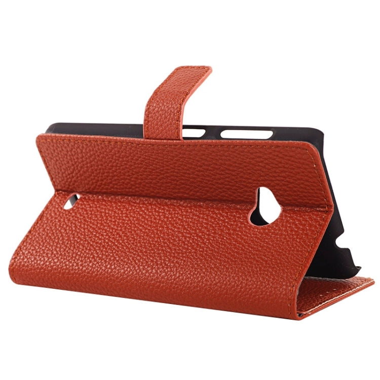 Litchi Texture Horizontal Flip Magnetic Buckle Leather Case with Card Slots & Wallet & Holder for Microsoft Lumia 535
