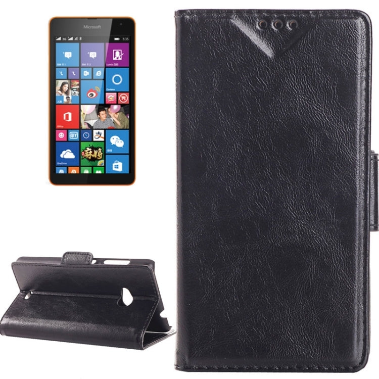 Oil Skin Texture Horizontal Flip Leather Case with Card Slots & Wallet & Holder for Microsoft Lumia 535