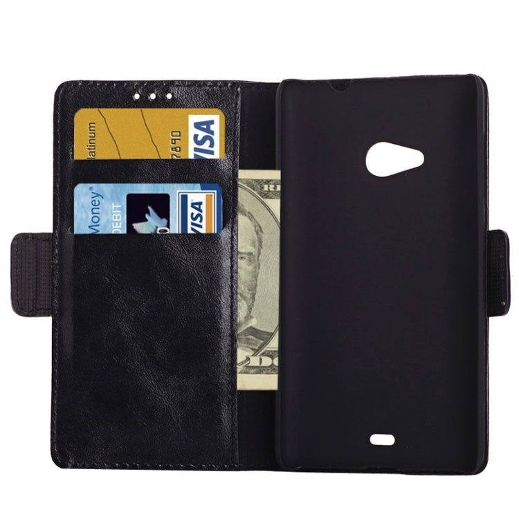 Oil Skin Texture Horizontal Flip Leather Case with Card Slots & Wallet & Holder for Microsoft Lumia 535