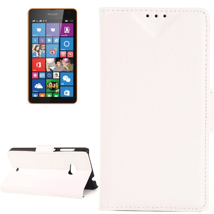 Oil Skin Texture Horizontal Flip Leather Case with Card Slots & Wallet & Holder for Microsoft Lumia 535