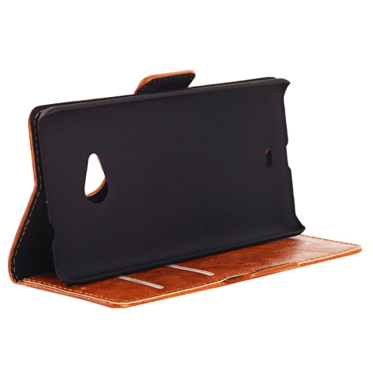 Oil Skin Texture Horizontal Flip Leather Case with Card Slots & Wallet & Holder for Microsoft Lumia 535