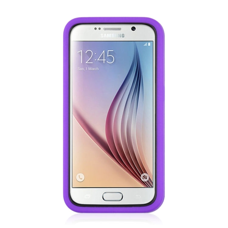 For Galaxy S6 / G920 2 in 1 Silicone & PC Ultrathin Protective Back Case with Holder