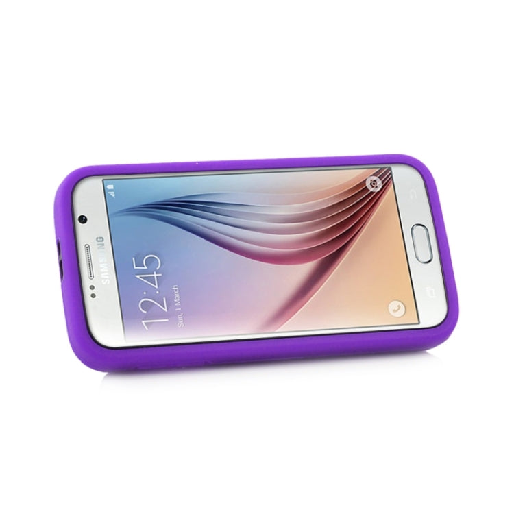 For Galaxy S6 / G920 2 in 1 Silicone & PC Ultrathin Protective Back Case with Holder
