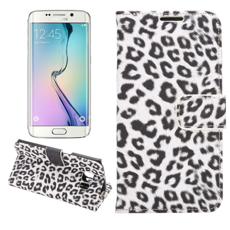 For Galaxy S6 Edge / G925 Leopard Texture Leather Case with Holder & Card Slots & Wallet